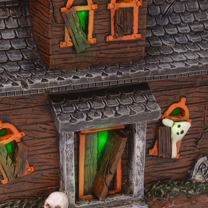 Spooky Halloween Color Changing Pre-Lit LED Haunted House Village Set, 8 Inch, Set of 3