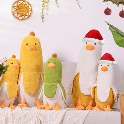 Banana Duck Plush Toy Cute Plushie Hugging Plush Pillow Duck Stuffed Animal for Girls and Boys White 12"