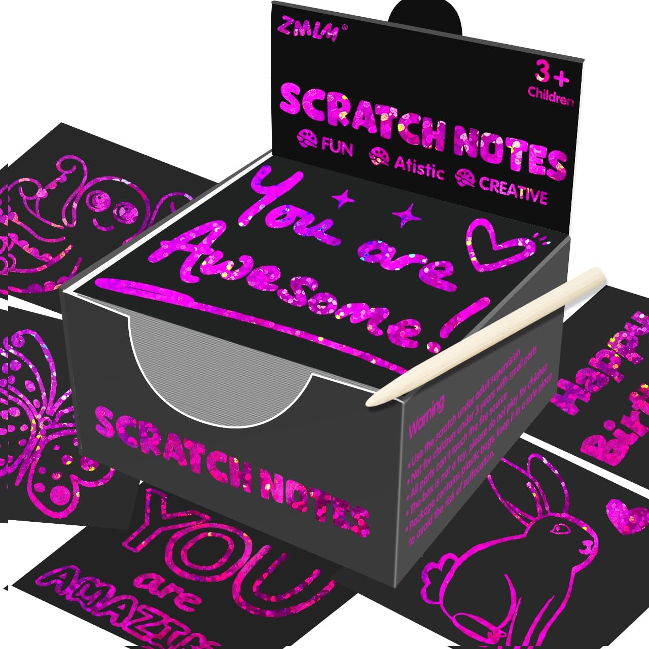 Scratch Art-Carft Gift Christmas - 165 Holographic Rose Red Magic Scratch Paper Mini Art Notes Cards Halloween Party Favor Stocking Stuffers Bulk Art Craft Supplies Birthday Gift for Girl Boy Toy