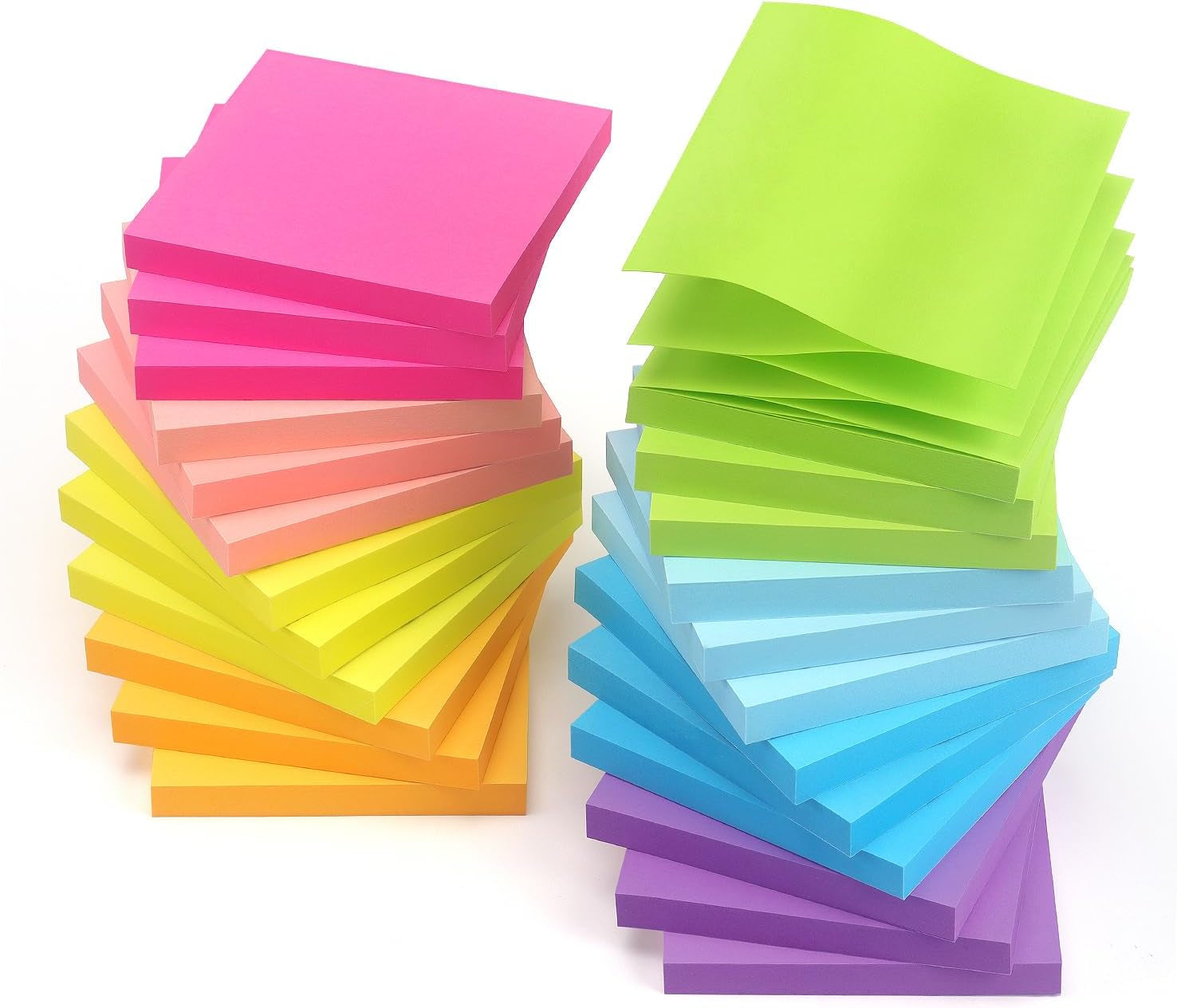 8 Pads Pop up Sticky Notes 3X3 Refills Bright Colors Self-Stick Notes Pads Super Adhesive Sticky Notes Great Value Pack