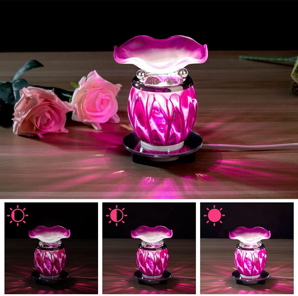 3 in 1 Electric Oil Warmer Scented Wax Warmer Candle Wax Melt Warmer Wax Melter Fragrance Wax Burner(Lw-Purple2)