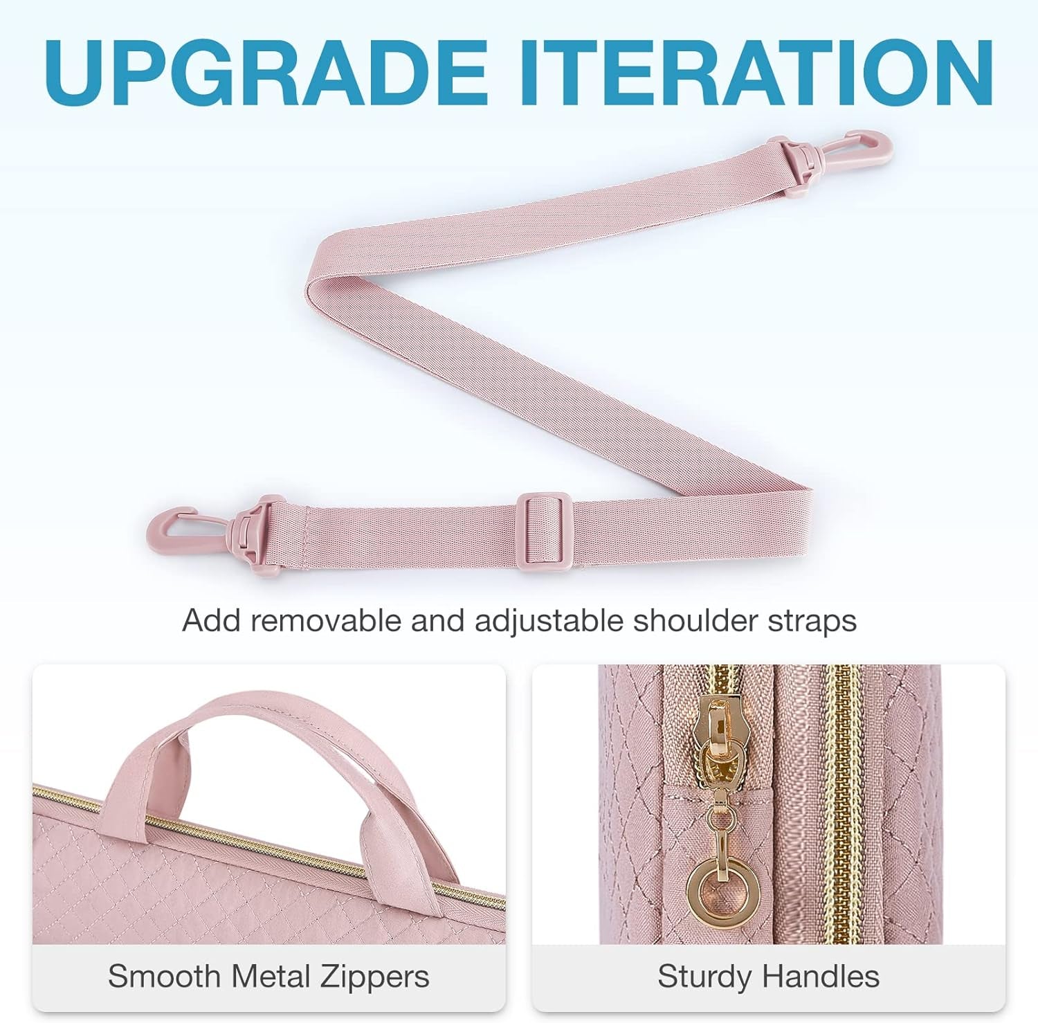 15.6 Inch Laptop Shoulder Bag, Laptop Sleeve Compatible with Macbook Pro 16 Inch,15.6 Inch Hp,Dell,Acer Aspire,Asus Notebook,Laptop Protective Case with Shoulder Strap,Pocket,Handle,Gray