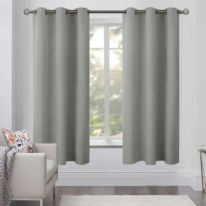 Blackout Curtains for Bedroom Pack of 2 Window Hanging Panels 63 inch Long