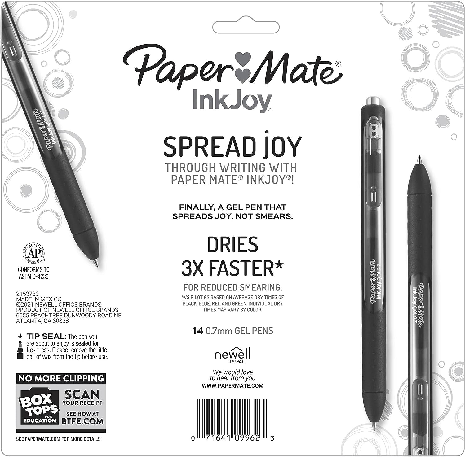 Colorful Gel Pens - Inkjoy Gel Pens, Assorted Medium Point (0.7). Perfect for Vibrant, Colored Writing and Sketching with  Inkjoy Gel Pens, 14 Count