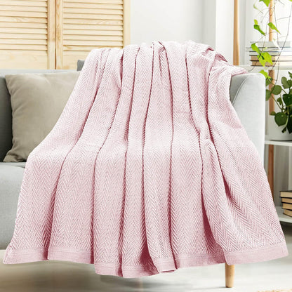 King Size Blankets for Bed 100% Cotton Blanket Soft and Breathable 410Gsm