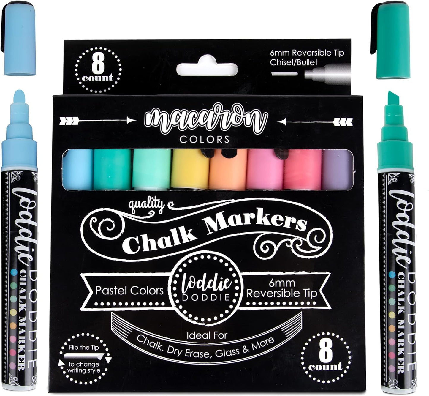 Fine Liquid Chalk Markers for Chalkboard - Erasable, Low-Odor Chalkboard Markers Erasable, Earth Tones Chalk Pens 10 Count