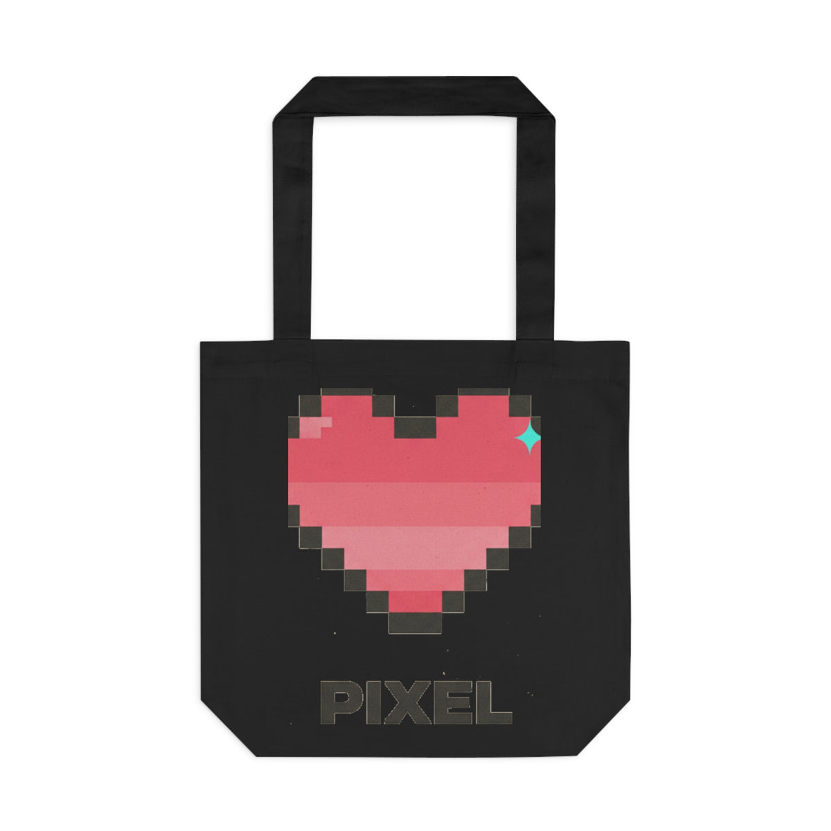 Retro Pixel Heart Tote Bag | Cotton Canvas Everyday Carry | Valentine & Galentine Gift for Her | Y2K Gamer Aesthetic