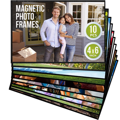 10 pack   4x6 Magnetic Picture Frames for Refrigerator   Magnet Picture Frames