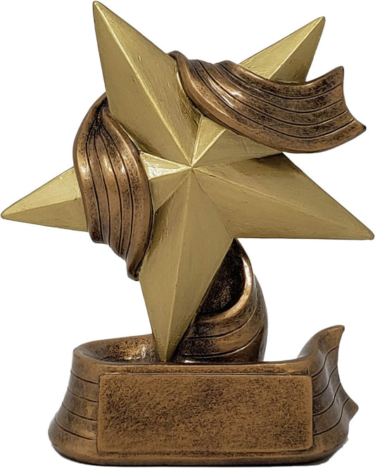 Gold Star Trophy - 5 or 7 Inch Tall | Gold Star Award | Employee Superstar Recognition Trophy - Engraved Plate on Request