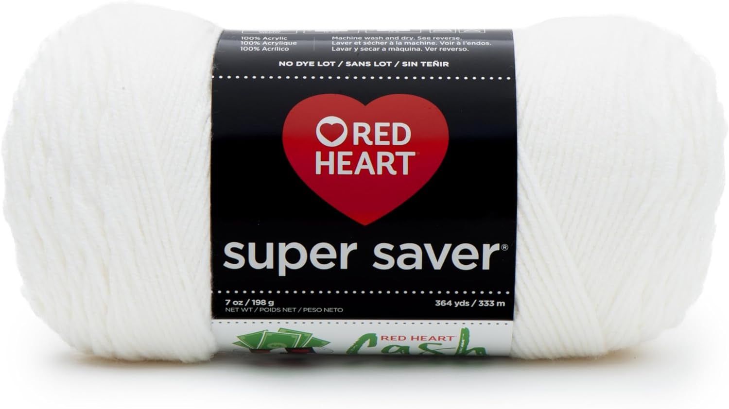 Super Saver White Yarn - 3 Pack of 198G/7Oz - Acrylic - 4 Medium (Worsted) - 364 Yards - Knitting/Crochet