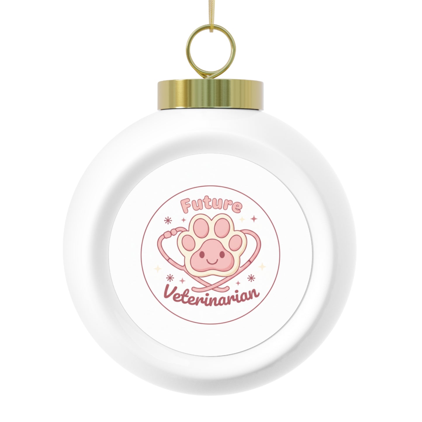 Christmas Ball Ornament Future Veterinarian - Paw & Stethoscope
