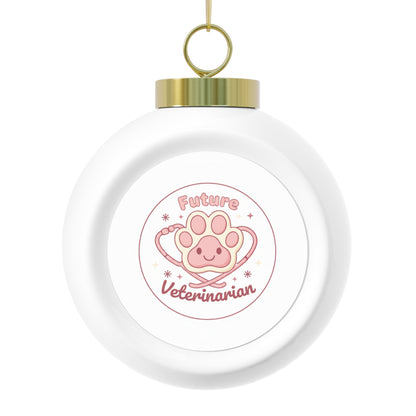 Christmas Ball Ornament Future Veterinarian - Paw & Stethoscope