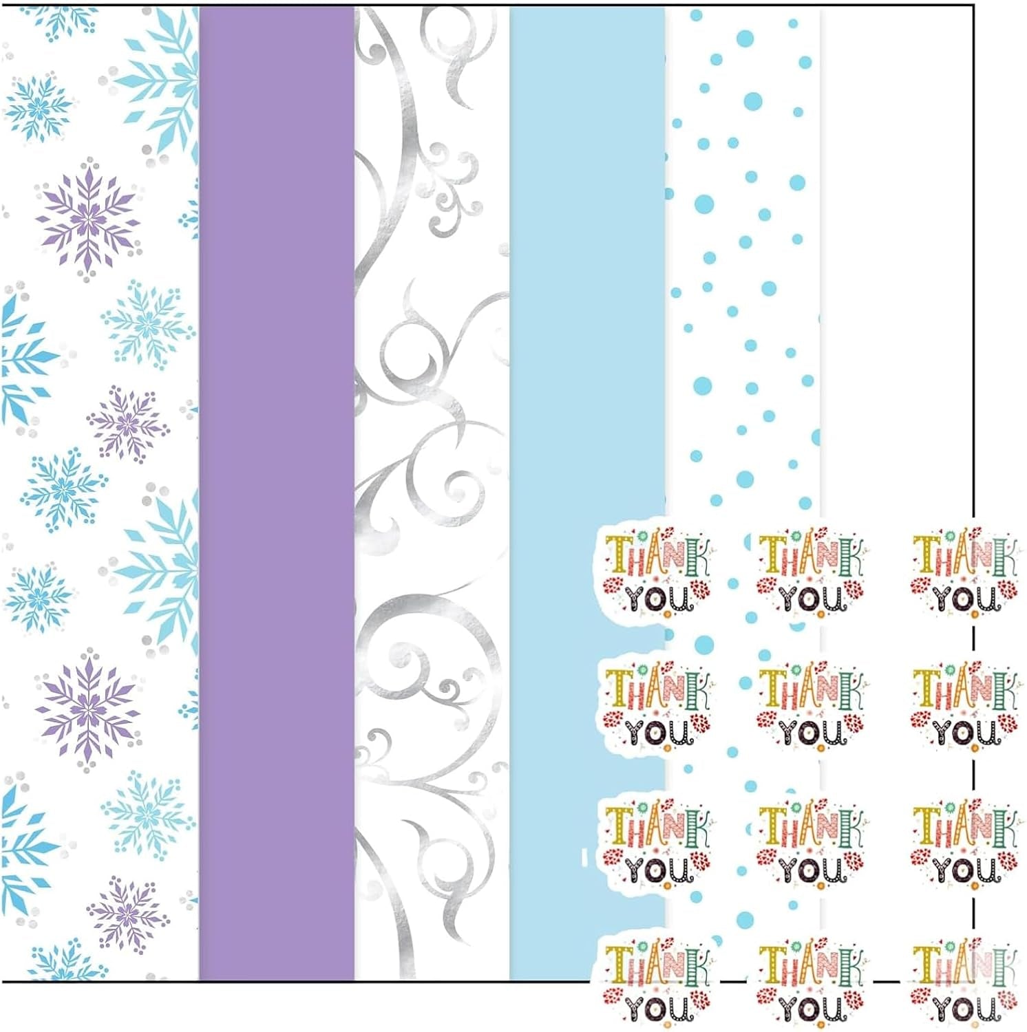 Christmas Designs Tissue Paper (Winter Wonderland with Stickers, 102 Sheet Pack)