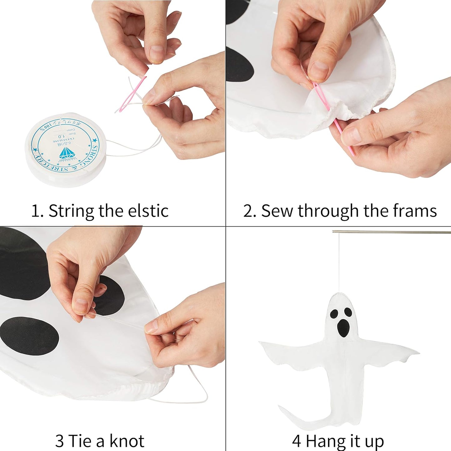 Peek a Boo Hanging Ghost 50" X 53" Large Spooky Outdoor Decoration for Halloween Party Lawn Patio Haunted House Props Supply