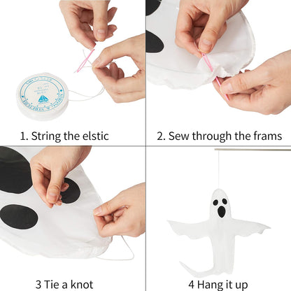 Peek a Boo Hanging Ghost 50" X 53" Large Spooky Outdoor Decoration for Halloween Party Lawn Patio Haunted House Props Supply