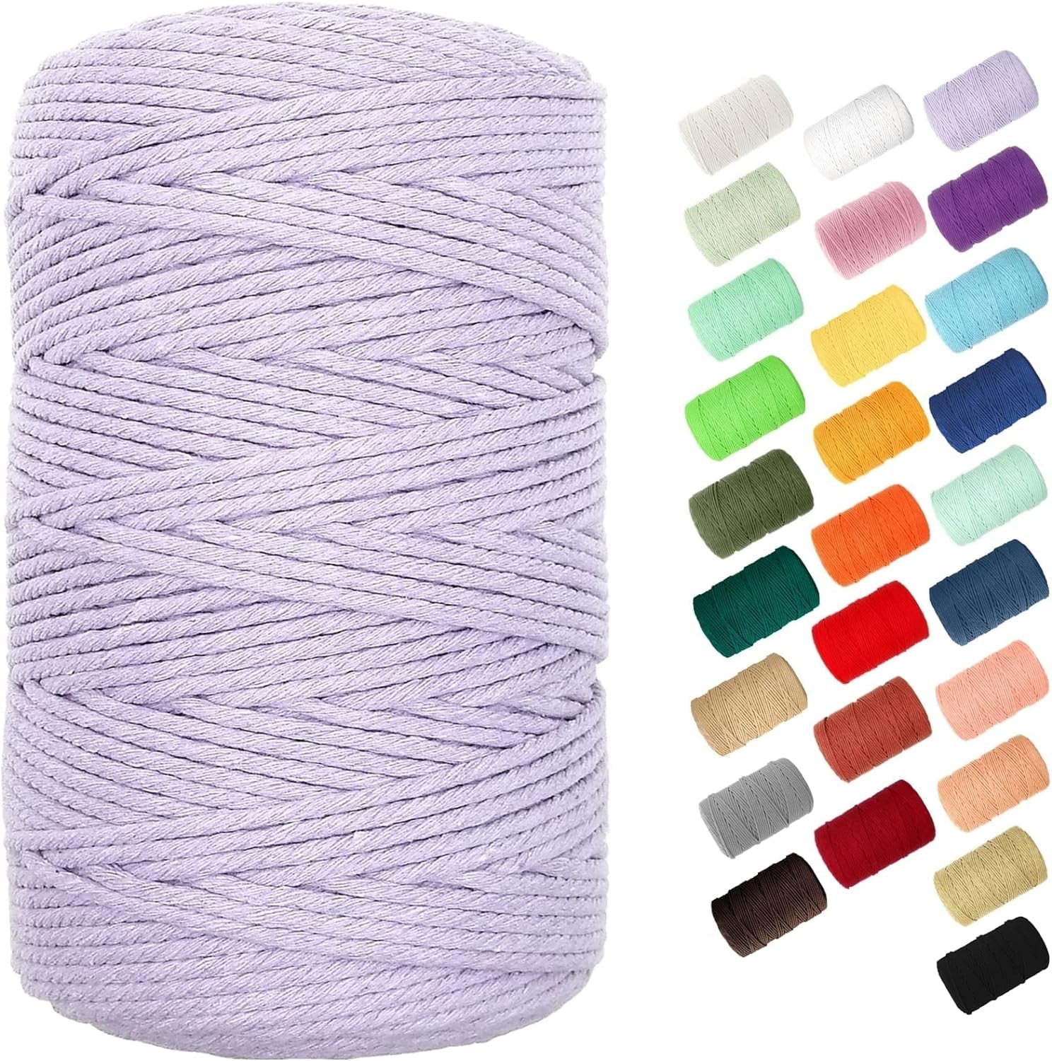 Macrame Cord,  3Mm Cotton Rope 220 Yards(200M) Twine String, 100% Natural Cotton Colored Macrame Rope for Macrame Kit, Plant Hangers, Wall Hanging, Christmas or Wedding Decorative(Navy Blue)