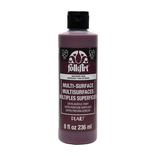 Acrylic Paint Multi-Surface Satin, 8oz., Berry Wine