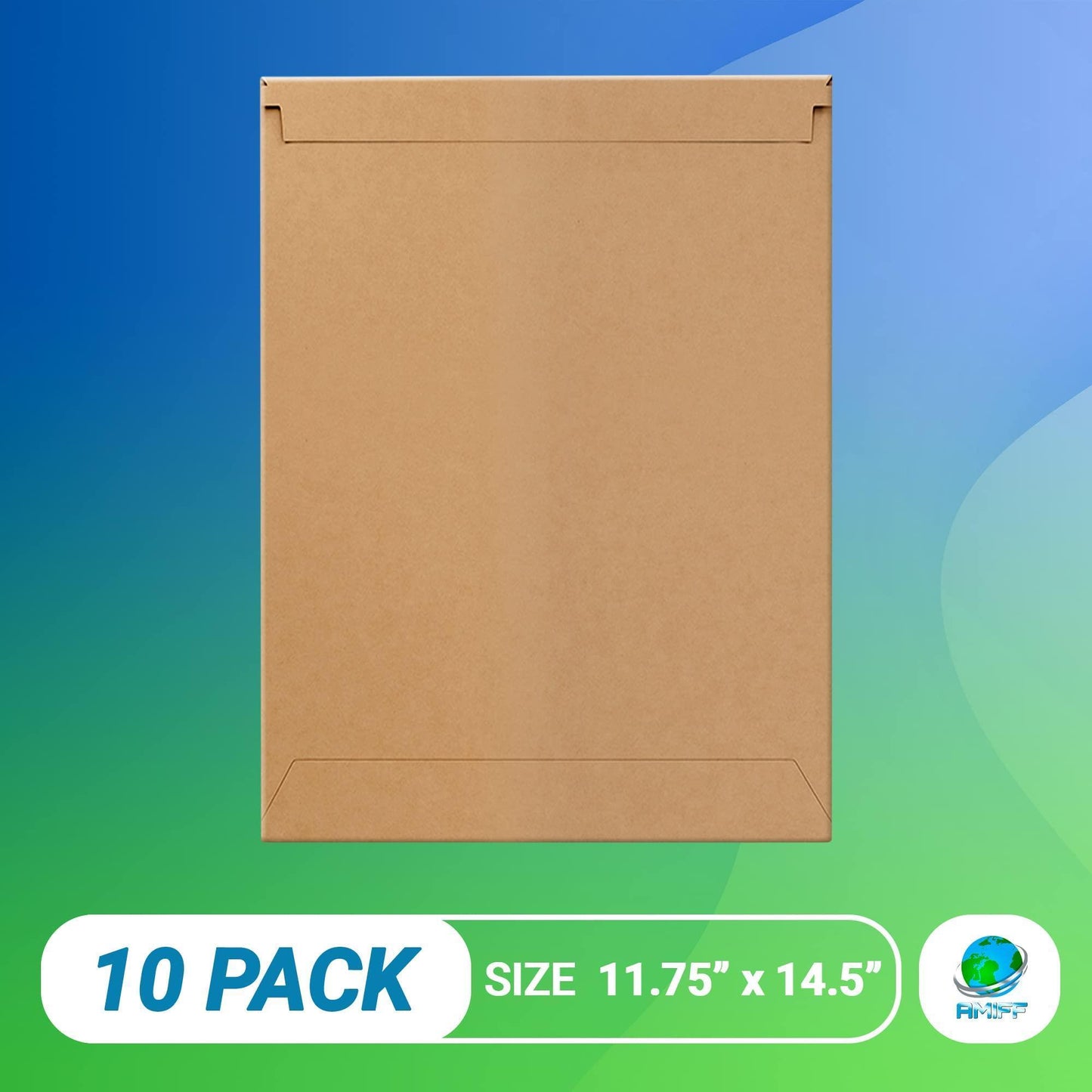 Rigid Mailers 11.75 x 14.5 Kraft Paperboard Mailers 11 3/4 x 14 1/2. Pack of 10