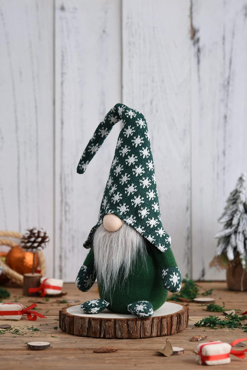 Handmade Christmas Plush Gnomes Home Tomte Gnome for All Seasons Swedish Dwarf Figurine Coffee Corner Decorations 16 Inches (Blue)