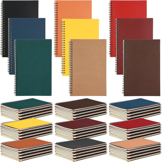 Spiral Notebook Bulk A5 College Ruled Journals Notebooks Lined 8.3 X 5.5 Inch Note Books Composition Writing Thick Paper Notebook for Office Business School Gifts Supplies(Multi Color, 72 Pcs)