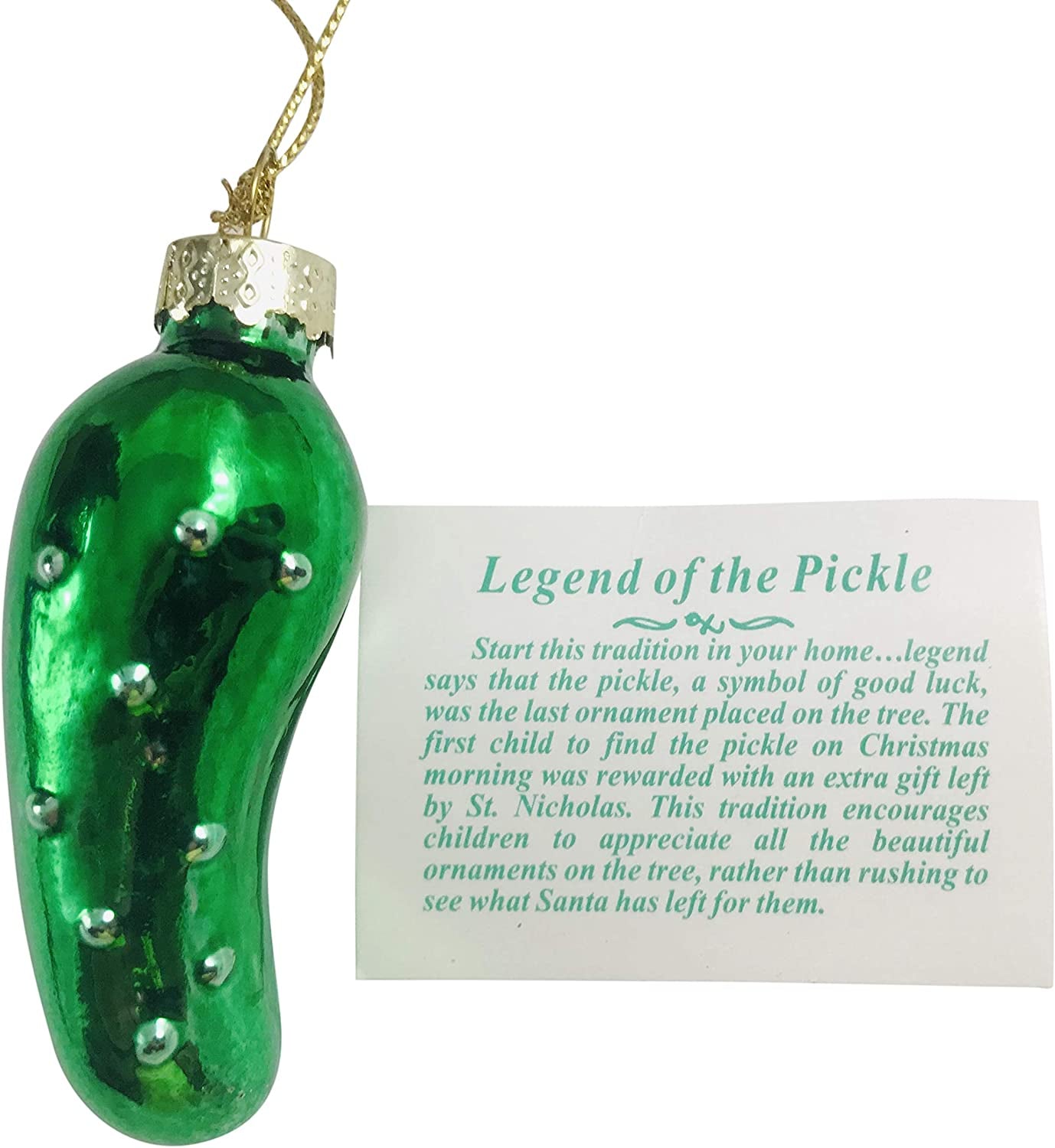 Christmas Pickle Ornament German Tradition Blown Glass Tree Decoration Gift Boxed