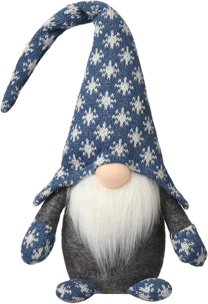 Handmade Christmas Plush Gnomes Home Tomte Gnome for All Seasons Swedish Dwarf Figurine Coffee Corner Decorations 16 Inches (Blue)