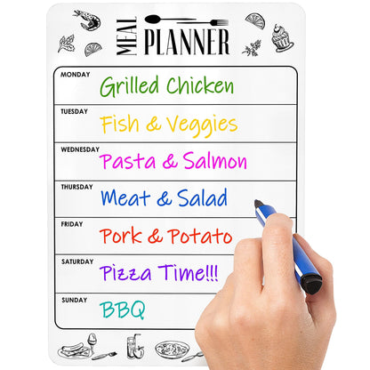 Magnetic Meal Planner for Refrigerator Dry Erase A4   Magnet Weekly Menu Board