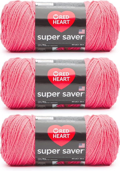 Super Saver White Yarn - 3 Pack of 198G/7Oz - Acrylic - 4 Medium (Worsted) - 364 Yards - Knitting/Crochet