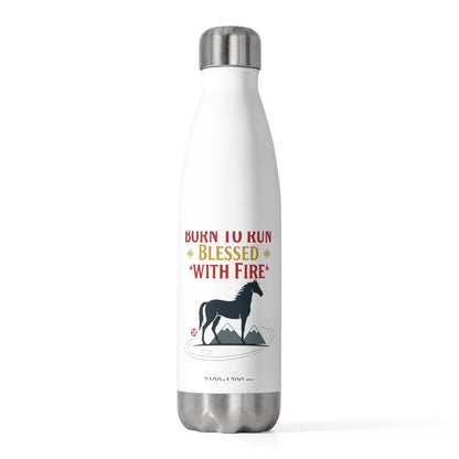 Fire Horse Standing in Mountains | 20oz Insulated Stainless Tumbler | Lunar New Year Gift for Family & Friends | Paper Cut Style