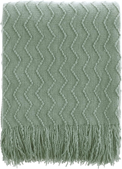 Sage Green Throw Blanket for Couch, Home Decor Sage Throw Blankets, Spring Green Blanket for Bedroom Decor Housewarming Gifts, 50"X60"