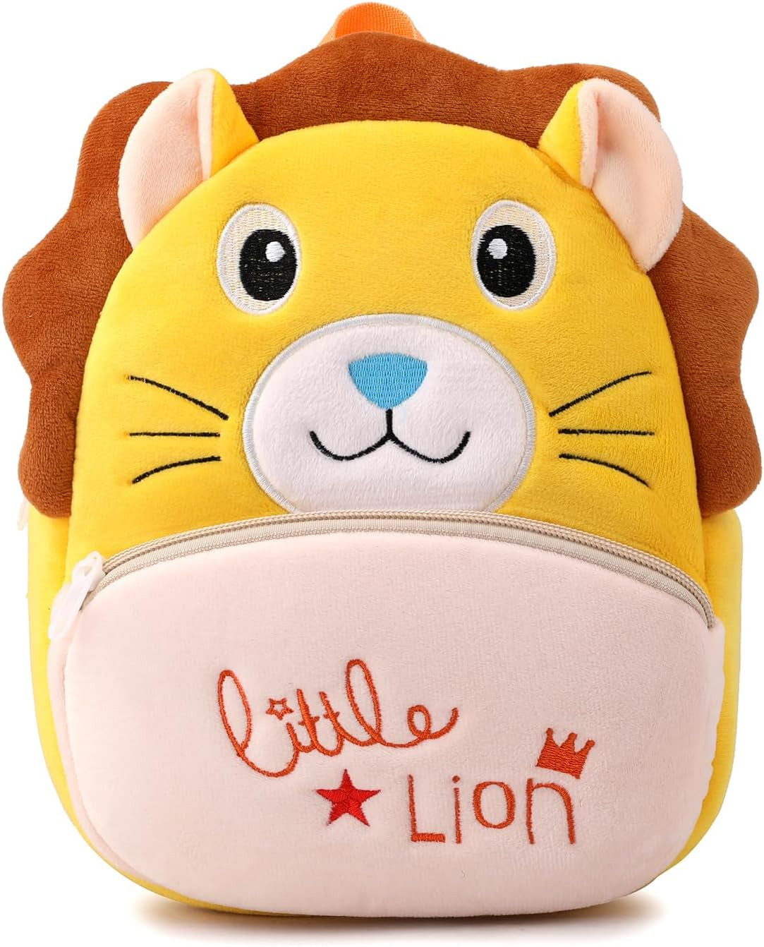 Toddler Backpack for Boys and Girls, Cute Soft Plush Animal Cartoon Mini Backpack Little for Kids 2-6 Years (Lion-H)