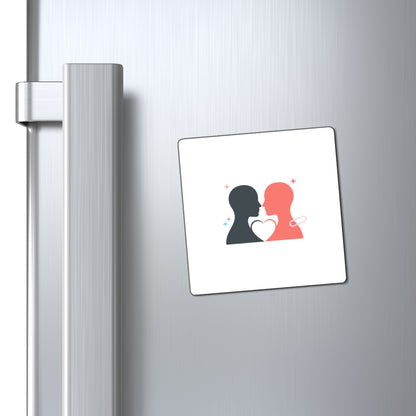 Abstract Couple Magnet | Modern Fridge Decor & Locker Magnet | Valentine & Galentine Gift for Gen Z | Minimal Y2K Aesthetic