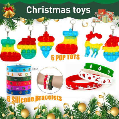 120 Pcs Christmas Party Favors for Kids, Prizes Treasure Box Toys for Classroom, Pinata Filler, Goodie Bag Stuffers, Prize Box Fidget Toys Bulk, Treasure Chest Stocking Stuffers for Boys Girls