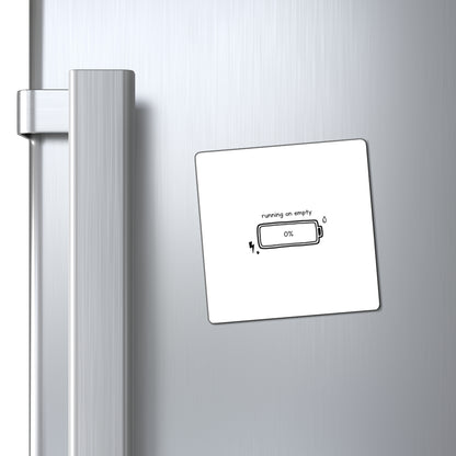 Empty Battery Face Doodle | Funny Fridge Magnet Collector Item | Gen Z Friend & Family Gift | Chicken Scratch Irony