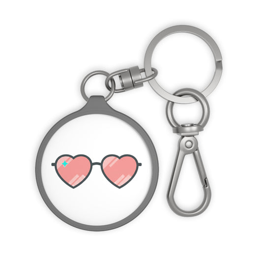 Y2K Heart Sunglasses | Heart Keyring Tag Accessory | Valentine & Galentine Gift for Friends, Lovers | Aesthetic Pink Gradient
