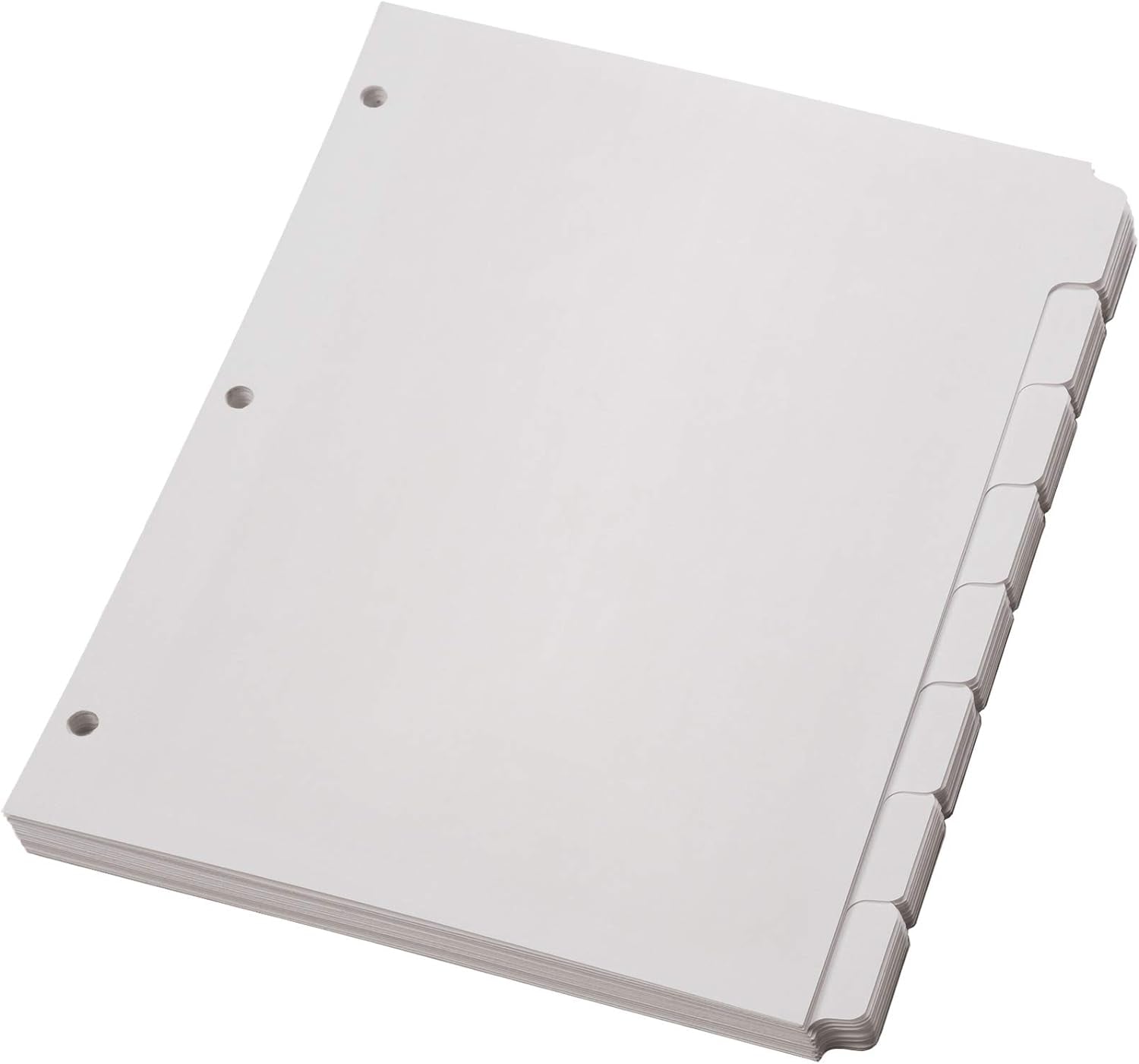 Blank Write on Binder Dividers, 1/8 Cut Tabs, 3 Hole Punch Dividers in 8 Tab Sets, 80 Dividers, 10 Sets, White (89982)