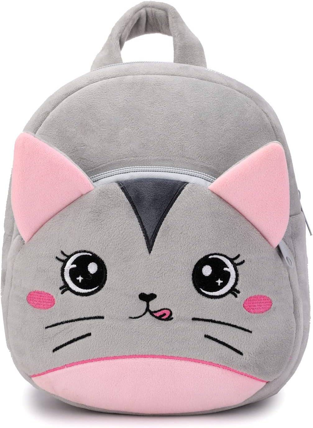 Toddler Backpack for Boys and Girls, Cute Soft Plush Animal Cartoon Mini Backpack Little for Kids 2-6 Years (Cat)