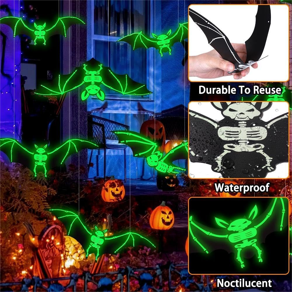 12PCS Halloween Hanging Bats