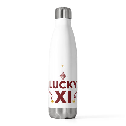 Lucky Xi Fire Horse Character | 20oz Insulated Stainless Steel Tumbler Bottle | Lunar New Year Gift for Family & Friends | Red Gold Festive