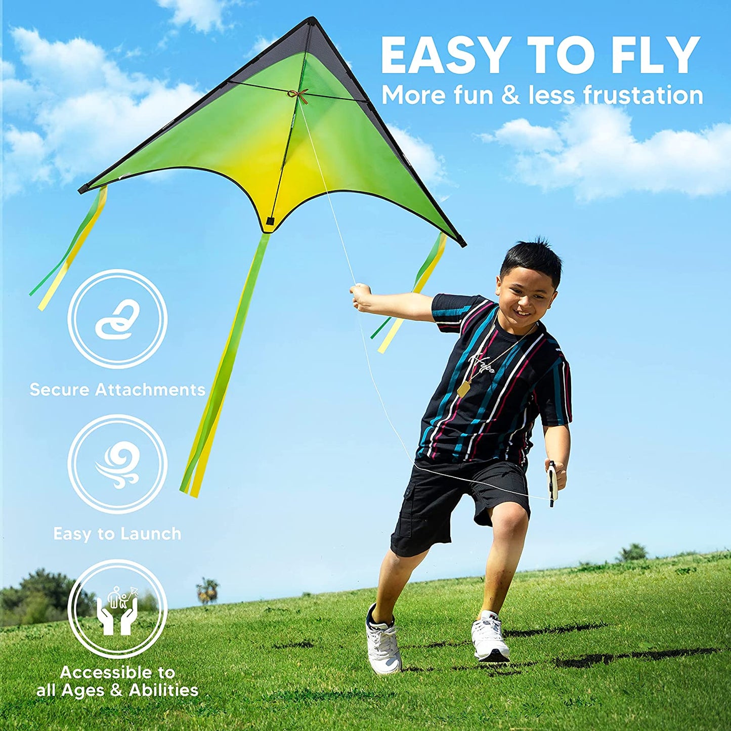 3 Packs Large Delta Kite Orange, Green and Purple, Easy to Fly Huge Kites for Kids and Adults with 262.5 Ft Kite String, Large Delta Beach Kite for Outdoor Games and Activities