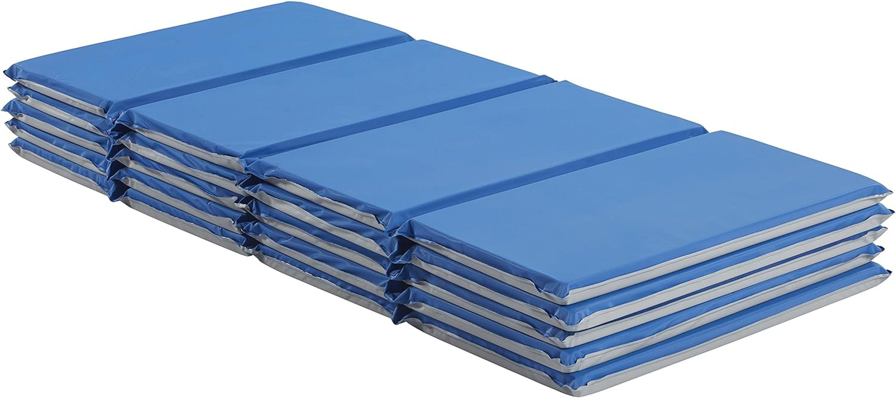 Everyday Folding Rest Mat, 4-Section, 1In, Sleeping Pad, Blue/Grey