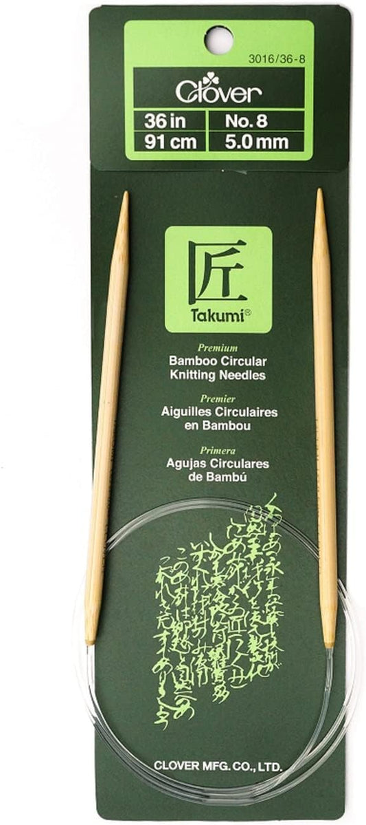 Takumi Bamboo Circular 36-Inch Knitting Needles, Size 8