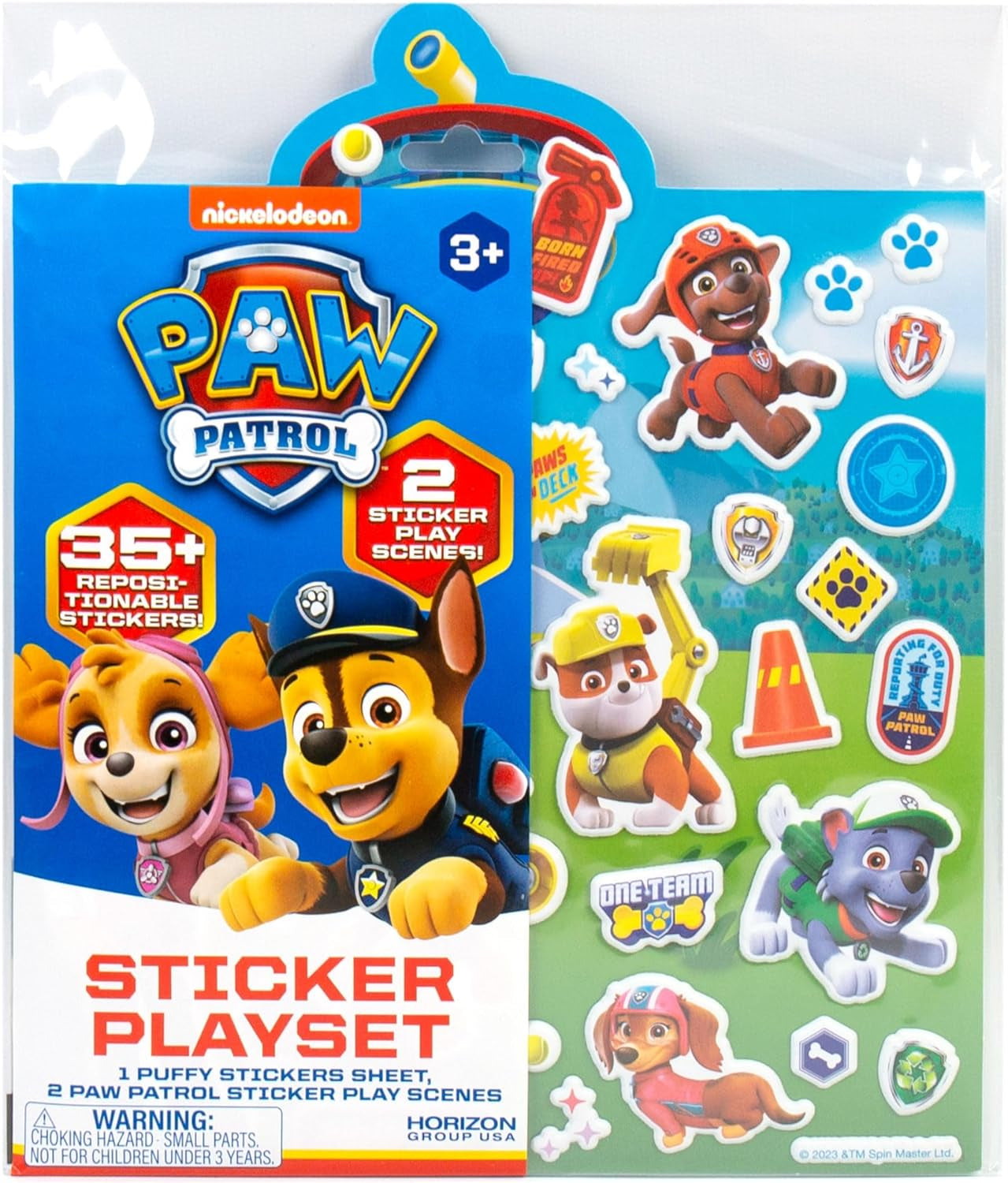 Bluey Sticker Playset, 2 Sticker Play Scenes, 35+ Reusable Puffy Bluey Repositionable Stickers for Kids, Perfect for Travel, Screen-Free Fun