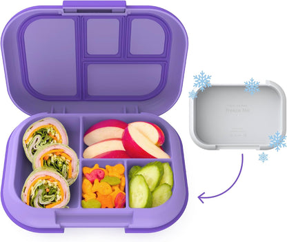 ® Kids Chill Leak-Proof Lunch Box - Included Reusable Ice Pack Keeps Food Cold; 4-Compartment Bento Lunch Container; Microwave & Dishwasher Safe; 2 Year Manufacturer Warranty (Red/Royal)