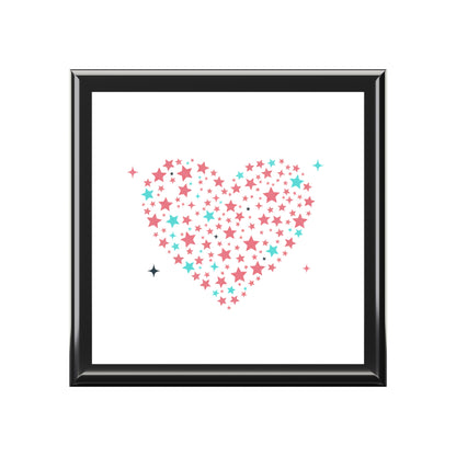 Star Cluster Heart | Jewelry Box for Rings & Trinkets | Valentine, Galentine & Anniversary Gift | Y2K Aesthetic Pink Gold