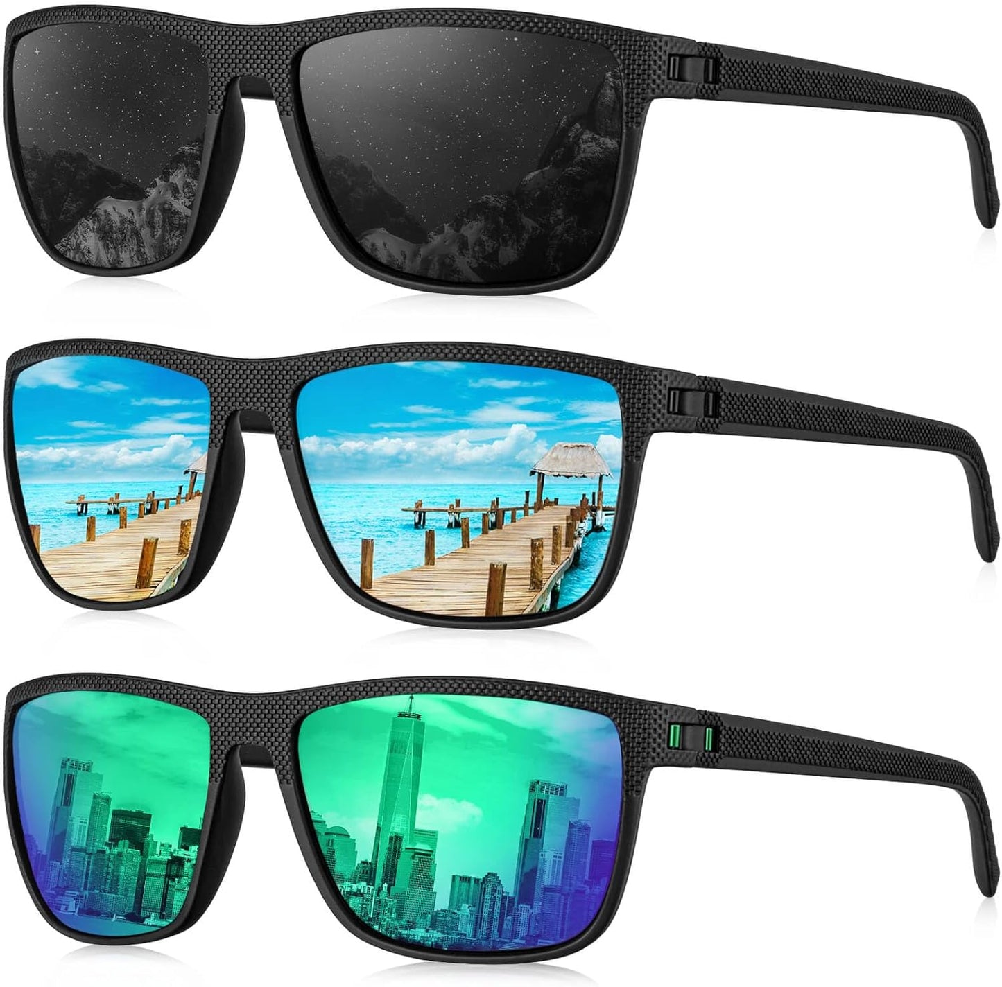 Polarized Sunglasses for Men, Lightweight Sun Glasses with UV Protection for Driving Fishing Golf