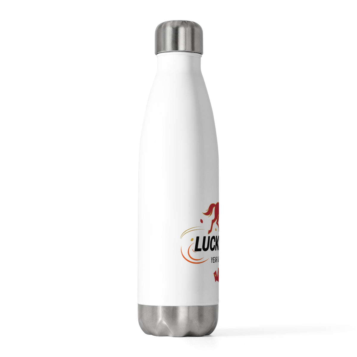 Lucky Chun Fire Horse | 20oz Insulated Stainless Tumbler Bottle | Lunar New Year 2026 Gift for Family & Friends | Red Gold