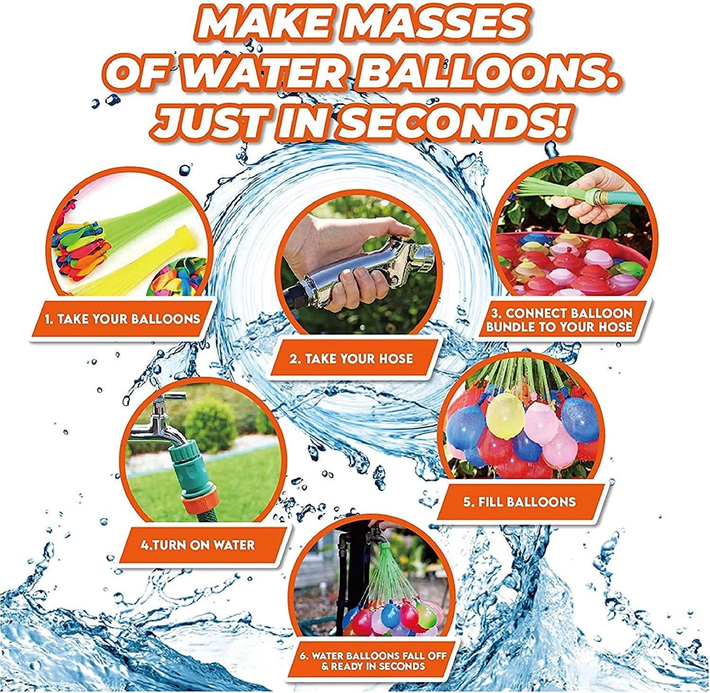 Water Balloons 999 Pack Water Balloons Quick Fill for Kids Girls Boys and Adult, Swimming Pool Outdoor Used for Water Fight Game, Summer Fun Party Toys