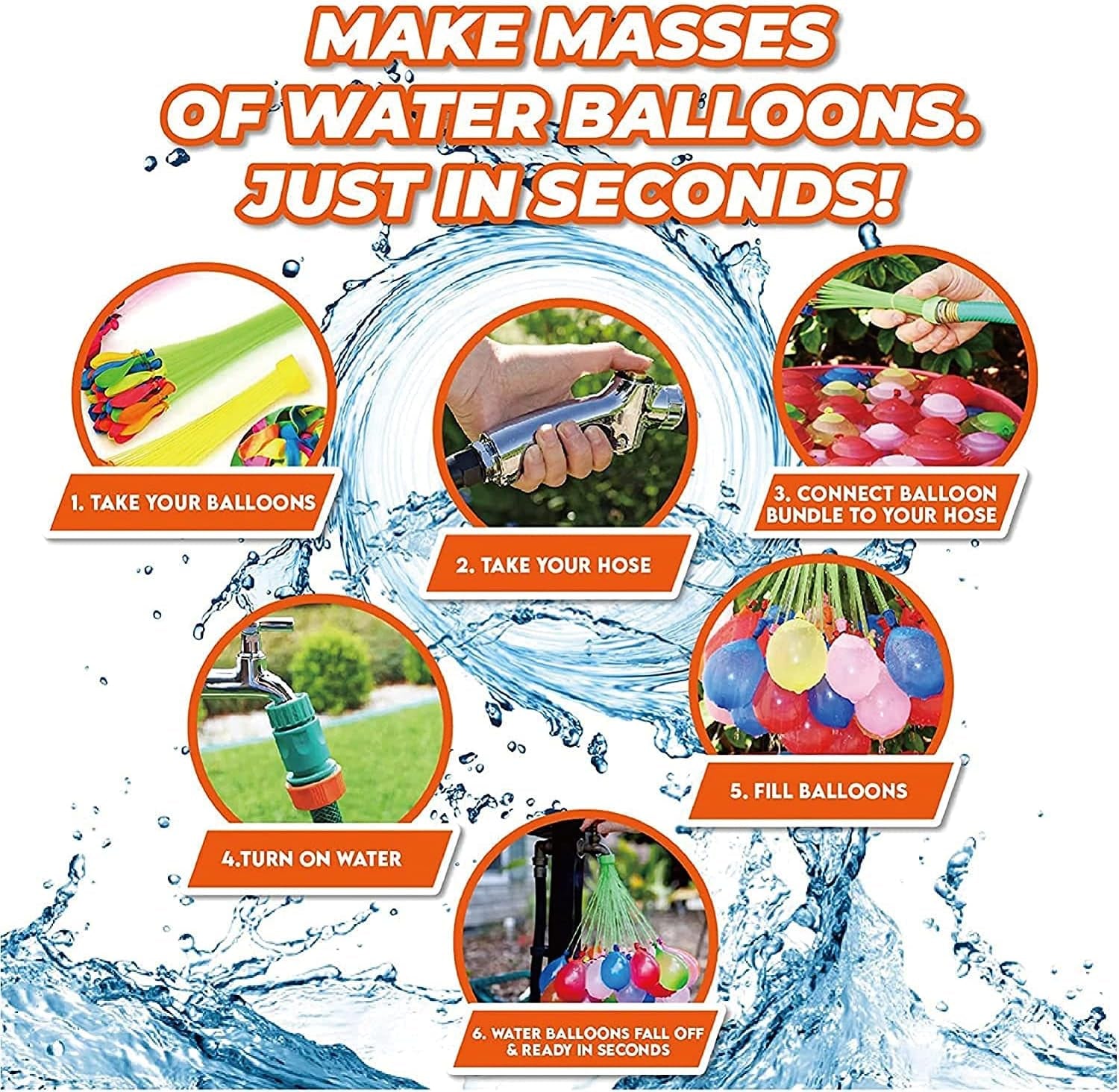 Water Balloons 999 Pack Water Balloons Quick Fill for Kids Girls Boys and Adult, Swimming Pool Outdoor Used for Water Fight Game, Summer Fun Party Toys