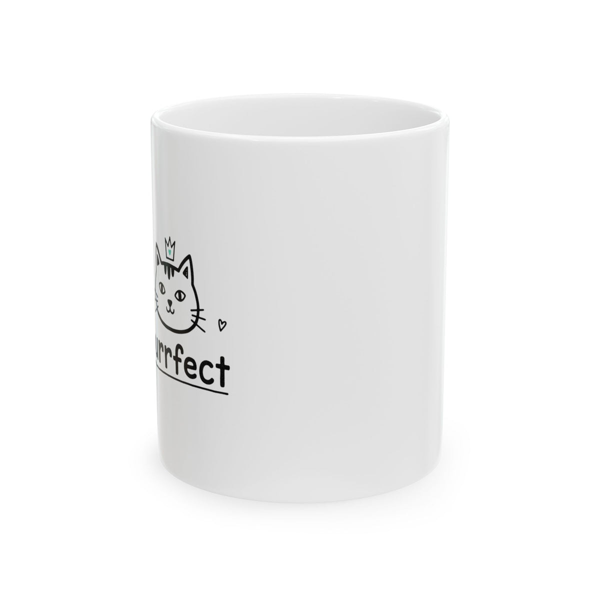 You're Purr-fect Kitten + Heart Yarn | 11oz Ceramic Coffee Mug, Pastel Cat Lover | Family & Friend Gift | Chicken Scratch Irony